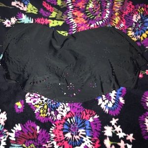 black bathing suit strapless